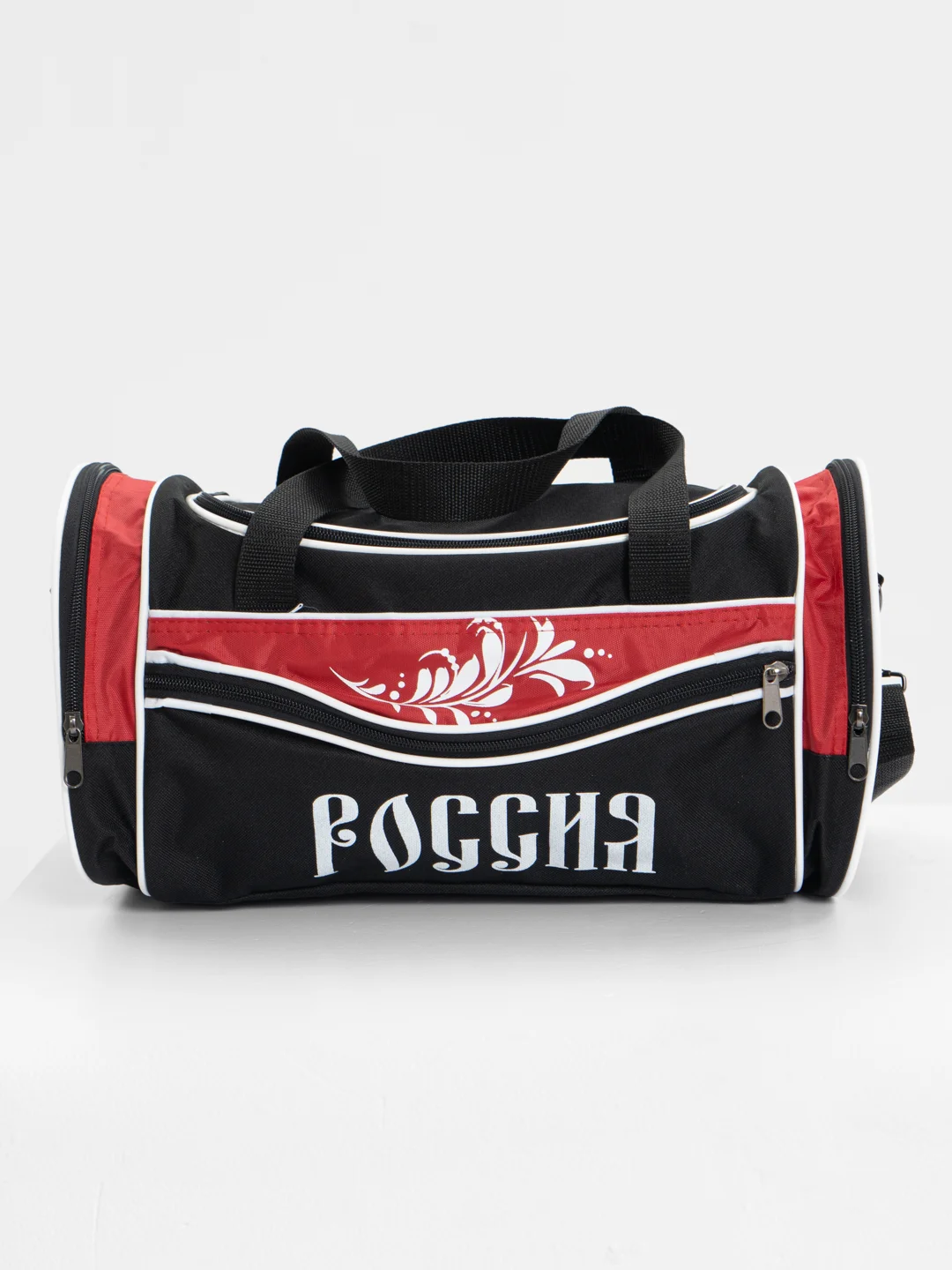 Черный малая спортивная сумка с надписью "Россия"