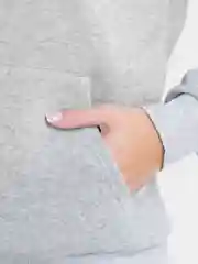 Серый худи женское утепленное с начесом, унисекс