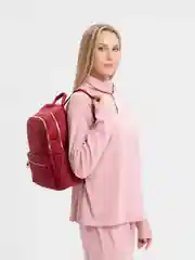Красный женский рюкзак в клетку, дорожная сумка на плечо