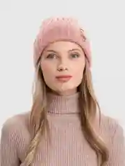 Пудровый шапка женская зимняя КЕТ на флисе