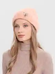 Пастельно-коралловый шапка женская "Ива"