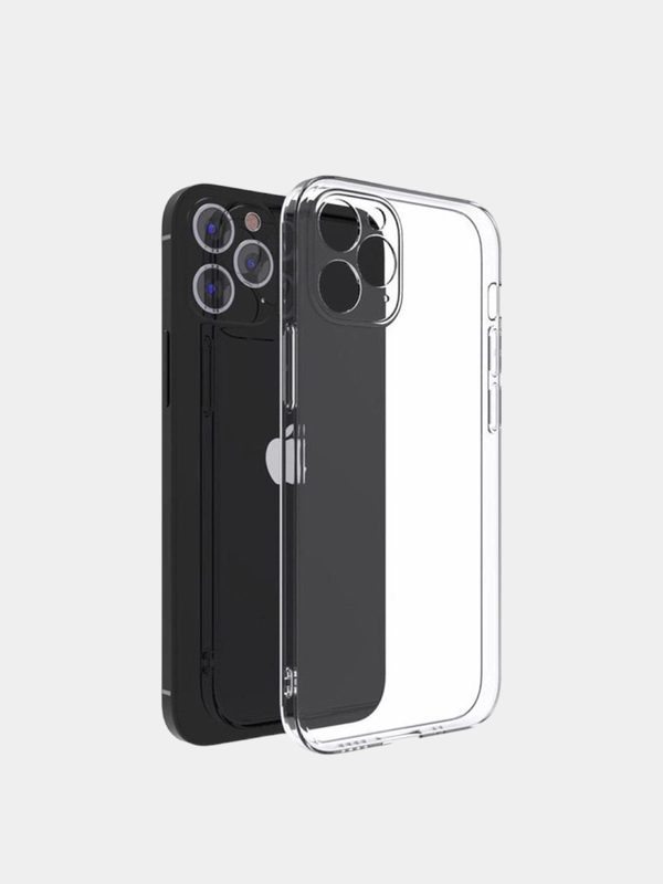 Чехол прозрачный для iPhone 11 12 14 с защитой камеры