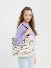 Белый сумка-шоппер женская, шоппер хлопковый с принтом, сумка для покупок, сумка через плечо