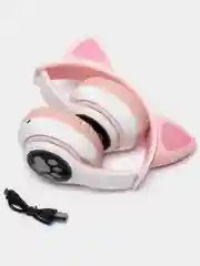 Беспроводные наушники, со светящимися кошачьими ушками, Bluetooth