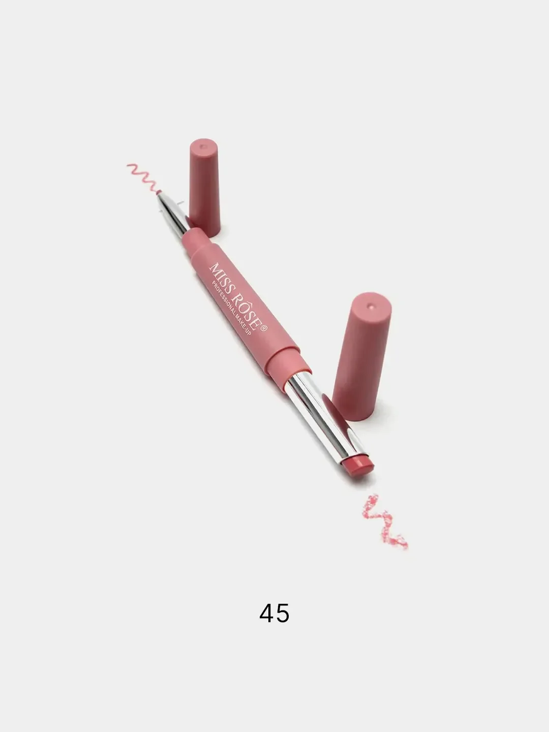 Карандаш для губ MISS ROSE HIGH PIGMENT, 2 в 1