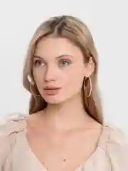 Медный серьги-кольца со стразами, диаметр 5,5 см