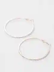 Медный серьги-кольца со стразами, диаметр 5,5 см