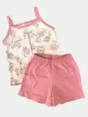 Коралловый пижама хлопковая для девочки, на бретелях, с шортами