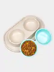 Миска для животных, кошек и собак двойная на подставке / поилка для кошек