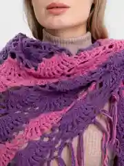 Фуксия шаль-косынка, ручная работа, 100 х 200 см
