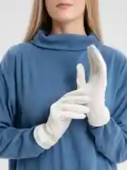 Молочный перчатки женские, эко-замша, демисезонные, сенсорные