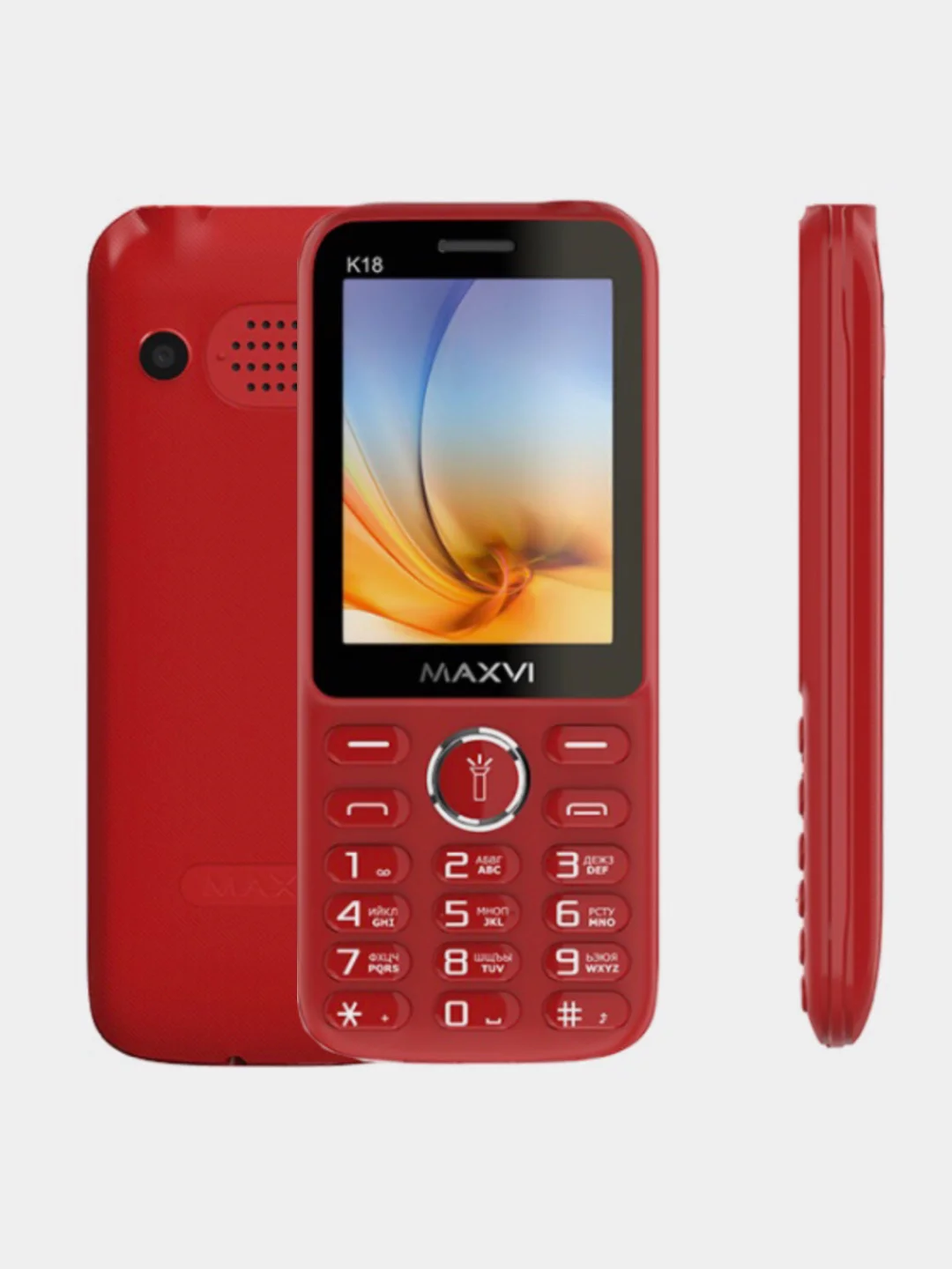 Красный мобильный телефон Maxvi K18, С КАМЕРОЙ, АККУМУЛЯТОР 800мАч