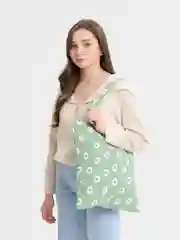 Салатовый шоппер льняной, двухсторонний, сумка яркая женская летняя
