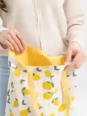 Желтый шоппер льняной, двухсторонний, сумка яркая женская летняя