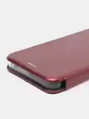 Бордовый чехол-книжка с визитницей для Realme C30, Narzo 50i защита телефона с отделом для карточки
