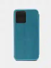 Голубой чехол-книжка с визитницей для Realme C30, Narzo 50i защита телефона с отделом для карточки