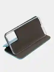 Голубой чехол-книжка с визитницей для Realme C30, Narzo 50i защита телефона с отделом для карточки