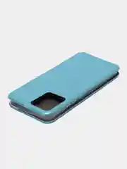 Голубой чехол-книжка с визитницей для Realme C30, Narzo 50i защита телефона с отделом для карточки