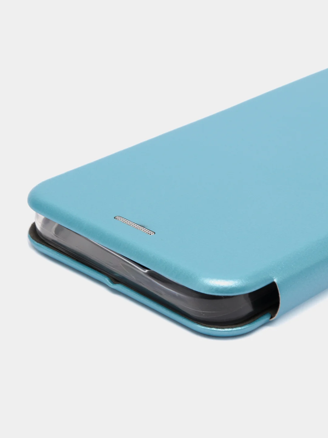 Голубой чехол-книжка с визитницей для Realme C30, Narzo 50i защита телефона с отделом для карточки