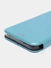 Голубой чехол-книжка с визитницей для Realme C30, Narzo 50i защита телефона с отделом для карточки