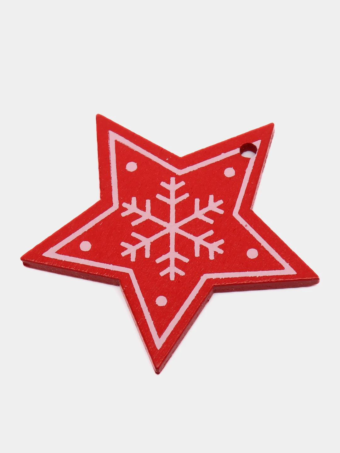 Желтый набр деревянных елочных Эко игрушек на нитке Сhristmas