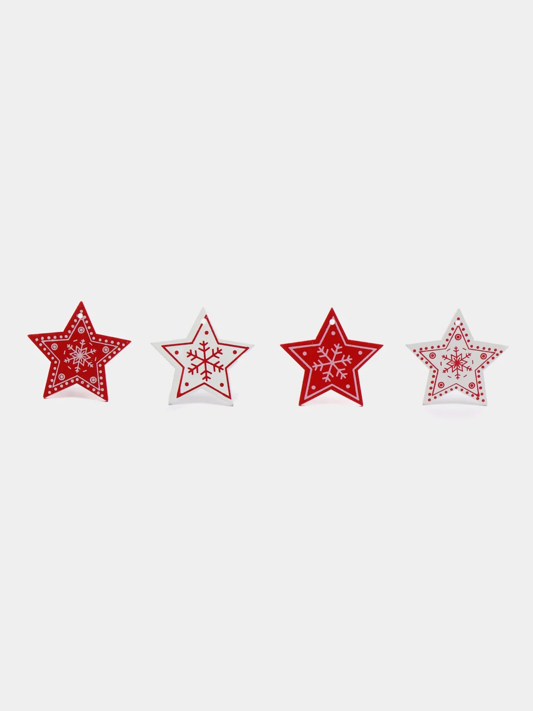 Желтый набр деревянных елочных Эко игрушек на нитке Сhristmas