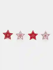 Желтый набр деревянных елочных Эко игрушек на нитке Сhristmas