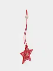 Желтый набр деревянных елочных Эко игрушек на нитке Сhristmas