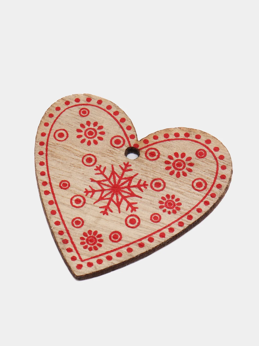Бордовый набр деревянных елочных Эко игрушек на нитке Сhristmas
