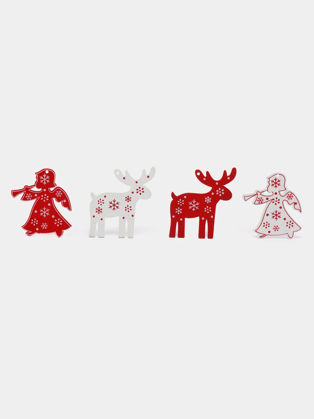 Бирюзовый набр деревянных елочных Эко игрушек на нитке Сhristmas