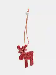 Белый набр деревянных елочных Эко игрушек на нитке Сhristmas