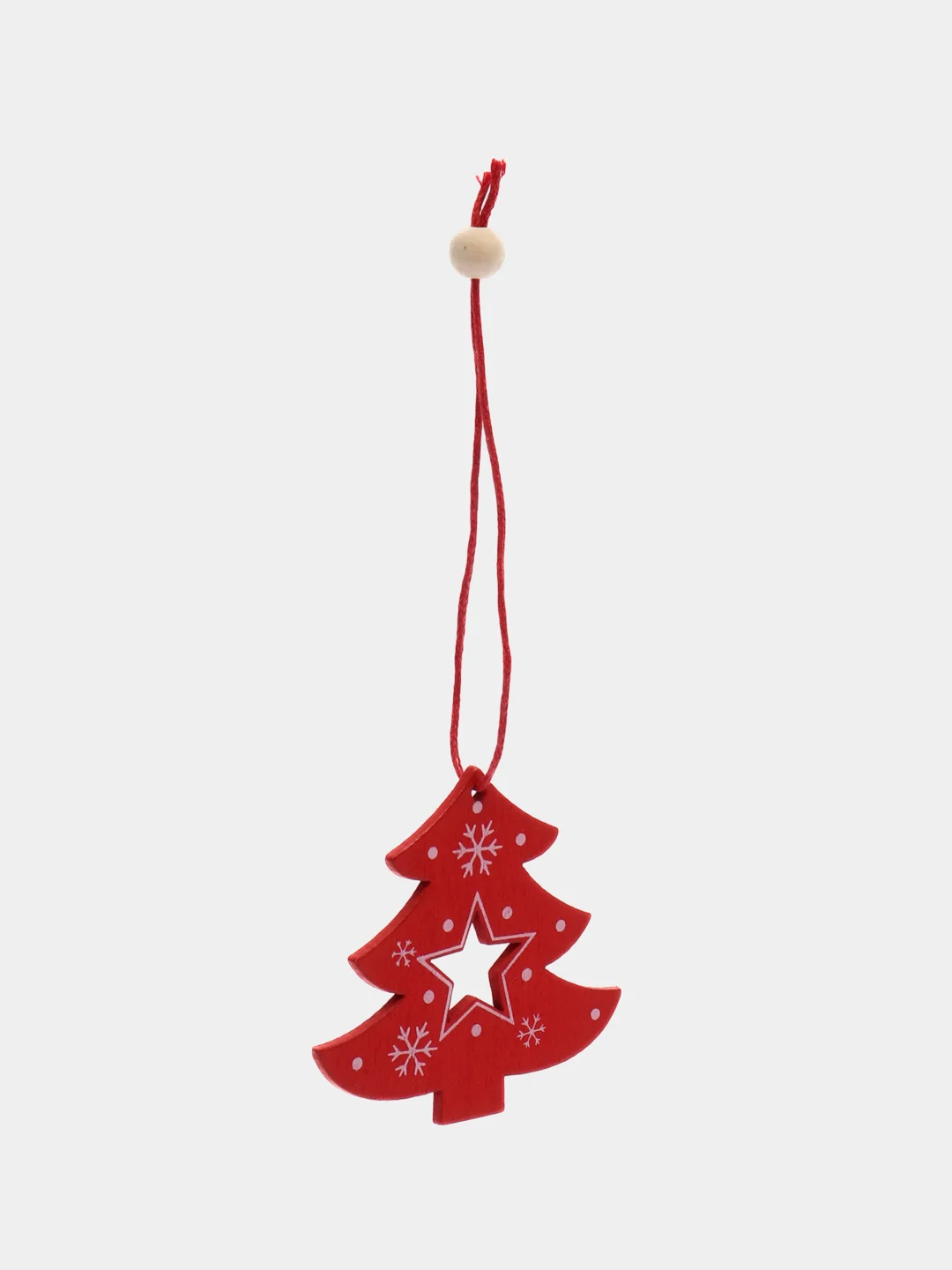 Аметистовый набр деревянных елочных Эко игрушек на нитке Сhristmas