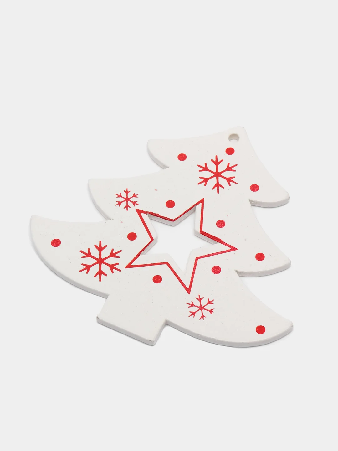 Аметистовый набр деревянных елочных Эко игрушек на нитке Сhristmas