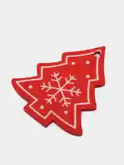 Багровый набр деревянных елочных Эко игрушек на нитке Сhristmas