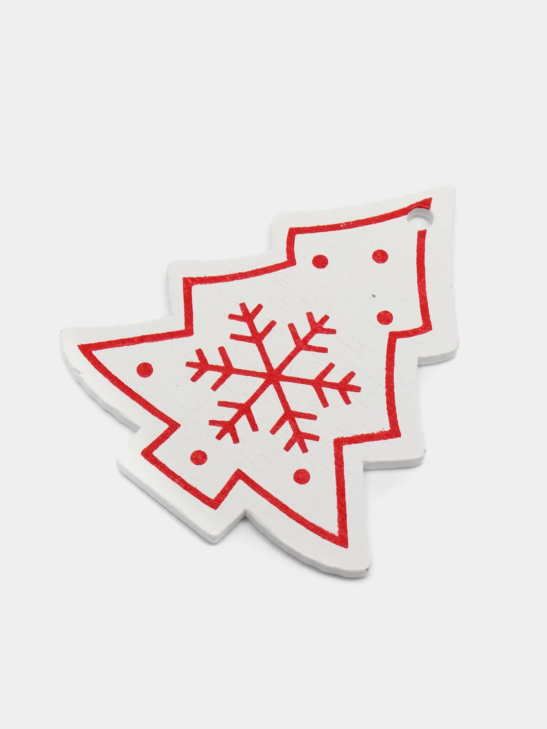 Багровый набр деревянных елочных Эко игрушек на нитке Сhristmas