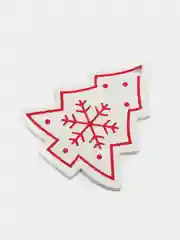 Багровый набр деревянных елочных Эко игрушек на нитке Сhristmas