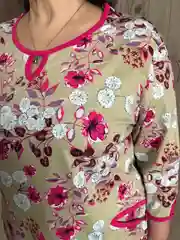 Бежевый туника женская домашняя, большие размеры
