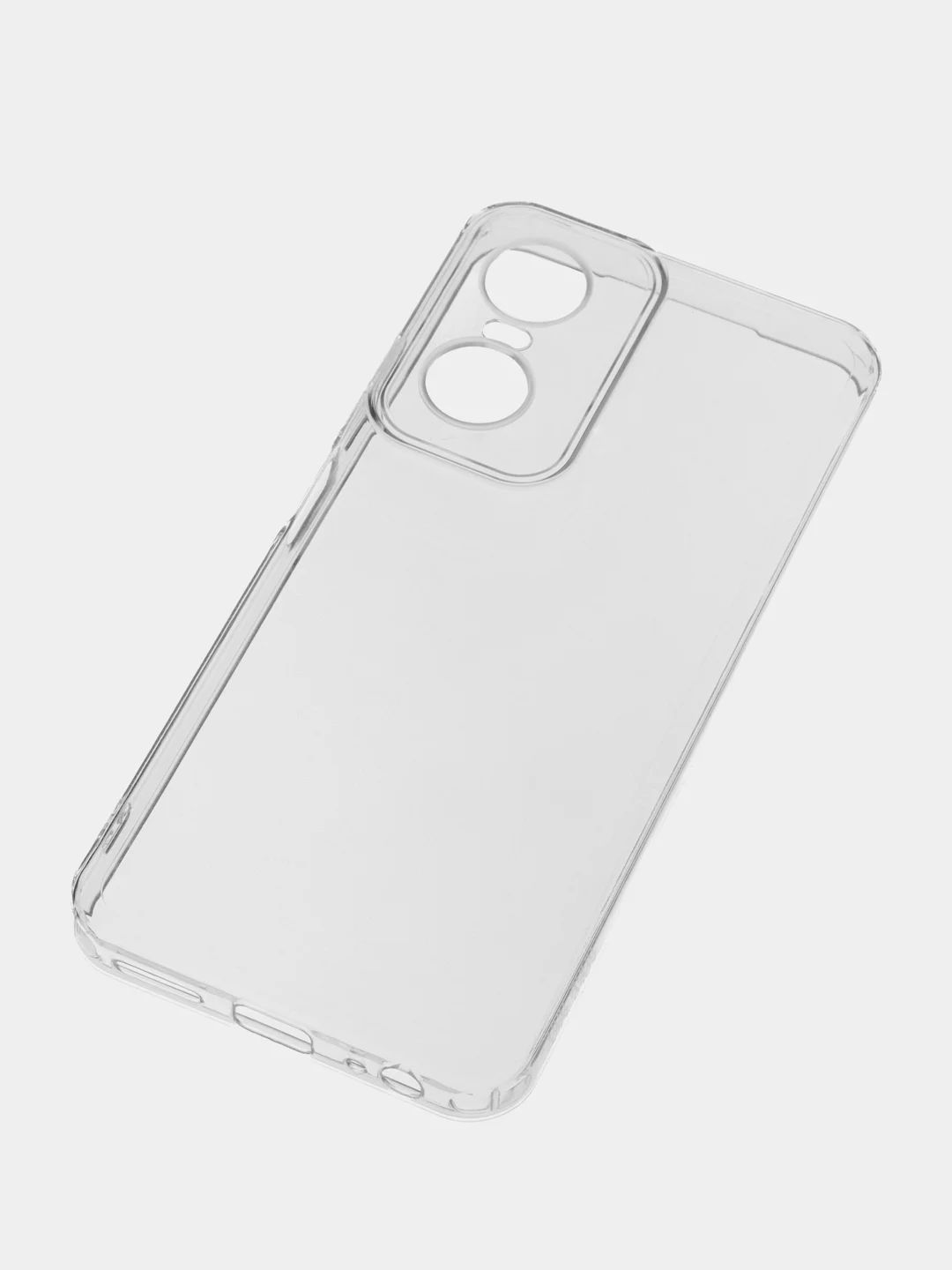 Плотный чехол для Tecno POP 6 Pro, с защитой камеры, силикон, прозрачный