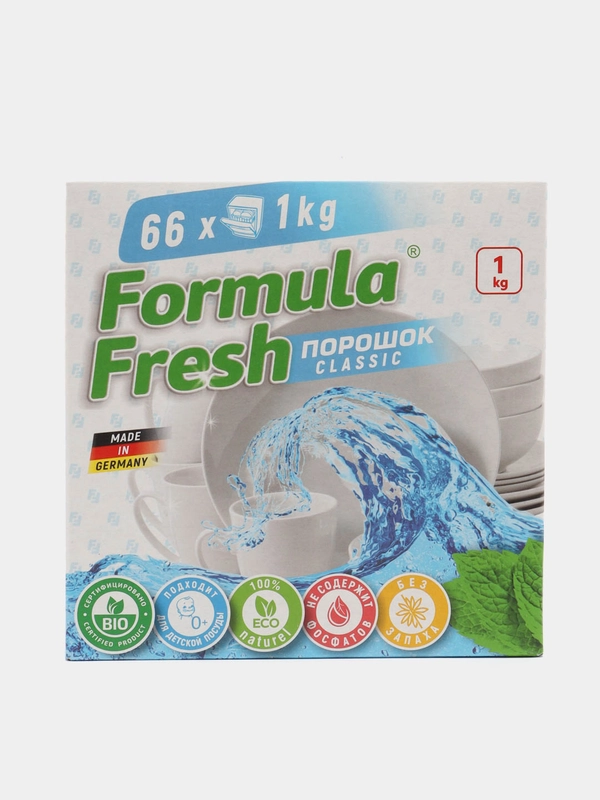 Порошок для посудомоечных машин Formula Fresh All in 1, бесфосфатный, 1 кг