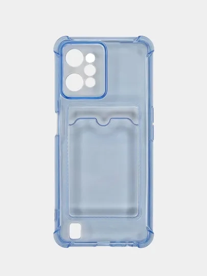 Чехол противоударный для Realme C31 (Реалми С31), прозрачный, с карманом для карты
