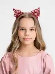 Красный ободок для волос, с ушками, цветные