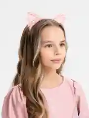 Розовый ободок для волос, с ушками, цветные