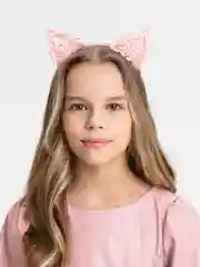 Розовый ободок для волос, с ушками, цветные