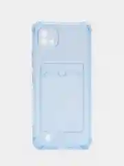 Чехол противоударный для Realme C21 / Реалми С21 прозрачный, с карманом для карты