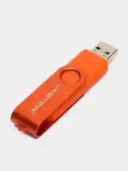 Оранжевый usb флеш-накопитель 2 в 1 для телефона и ПК, флешка с разъемами USB и type-c