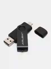 Черный usb флеш-накопитель 2 в 1 для телефона и ПК, флешка с разъемами USB и type-c