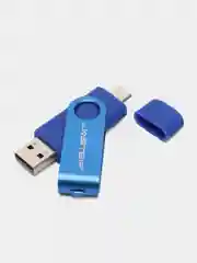 Синий usb флеш-накопитель 2 в 1 для телефона и ПК, флешка с разъемами USB и type-c