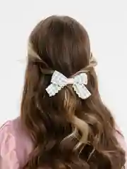Зеленый заколка "Бантик"