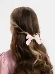 Розовый заколка "Бантик"