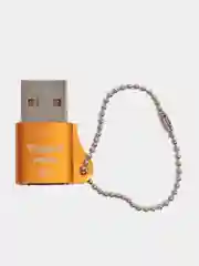 Оранжевый переходник Type-C для передачи данных, зарядка iPhone Type-С usb 3.0, аудиоконвертер